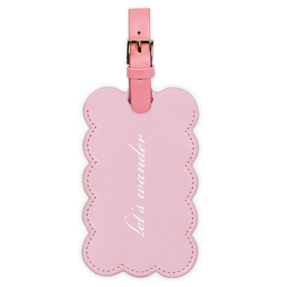New Kate Spade Pink Scalloped Suitcase Luggage Tag